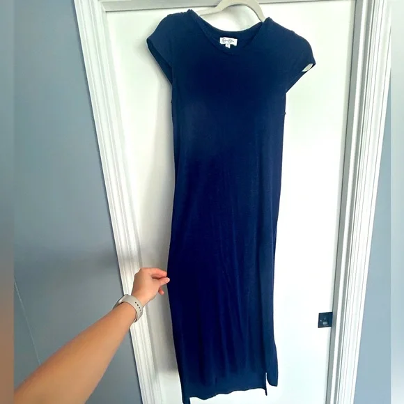 Jessica Simpson | Dresses | Jessica Simpson Navy Blue Maxi Dress With Slits  Floor Length Size S | Poshmark